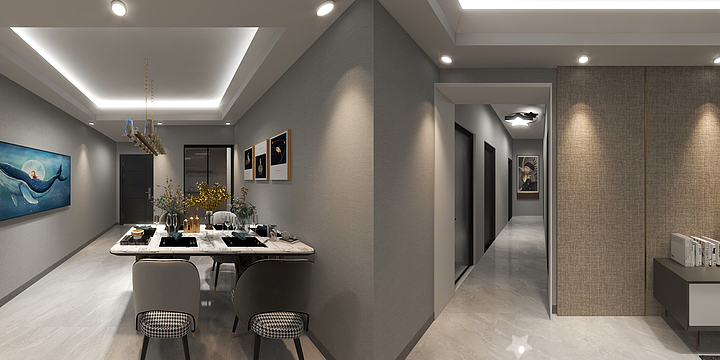 昆明网红装修小达人陈青择-新城琅樾二期05号房129平现代风格-装修设计方案