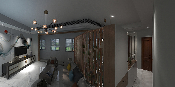 美凡装饰周15807479165-瑞和园89.50㎡B户型3室2厅1卫-装修设计方案