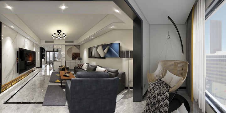 邹邹制图-108m²-现代三居-装修设计方案