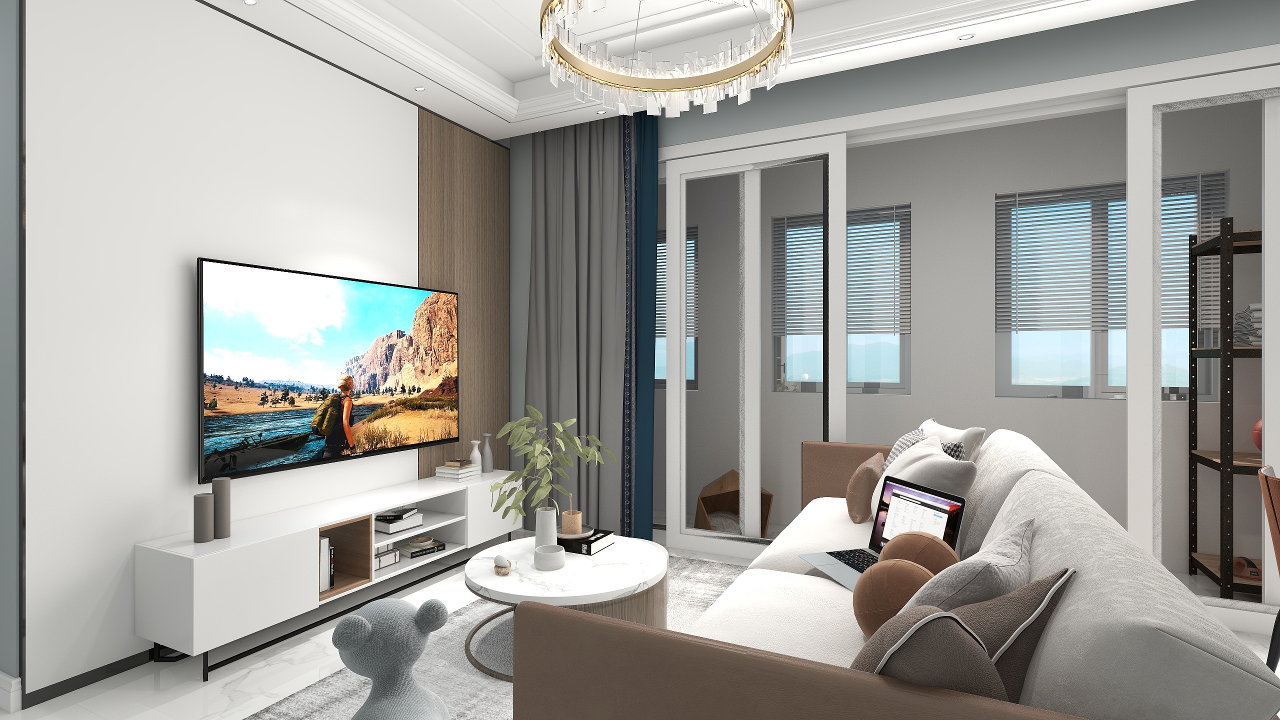 千山美家-全屋定制-瑞和园89.50㎡B户型3室2厅1卫-装修设计方案