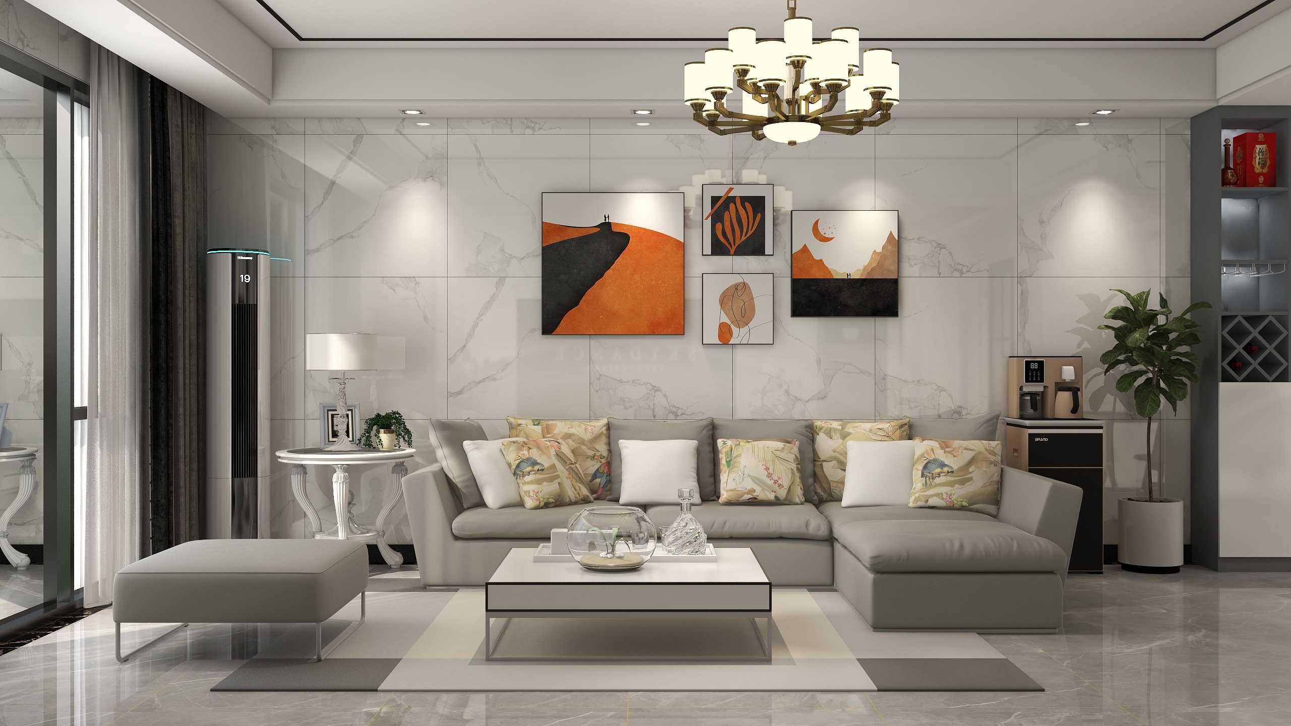 龍鳳設計-100平现代丽都国际-装修设计方案