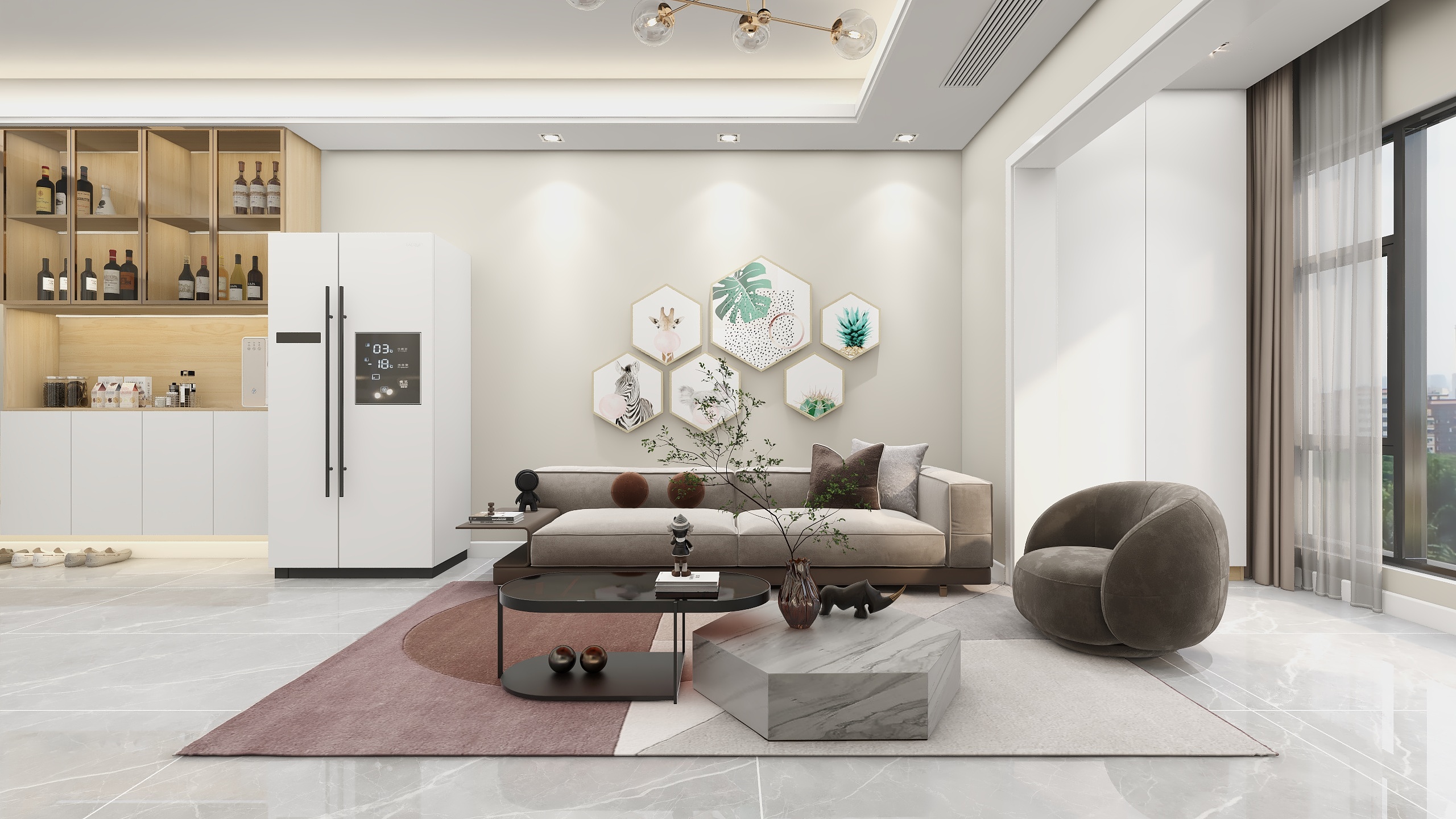 成爽-四川成都印象城邦（93平方现代简约三居室）装修效果图