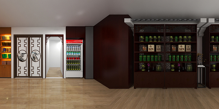 贰讯-茶室效果图.dwg-装修设计方案