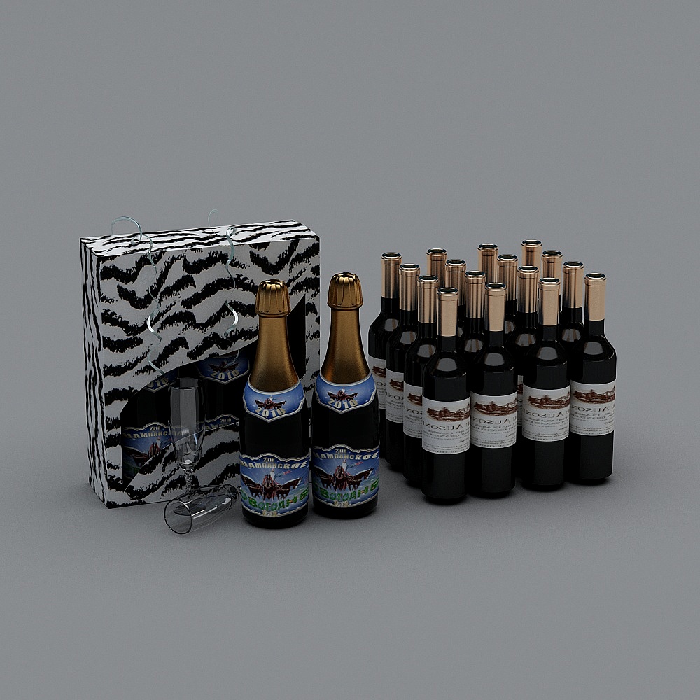 酒瓶43D模型