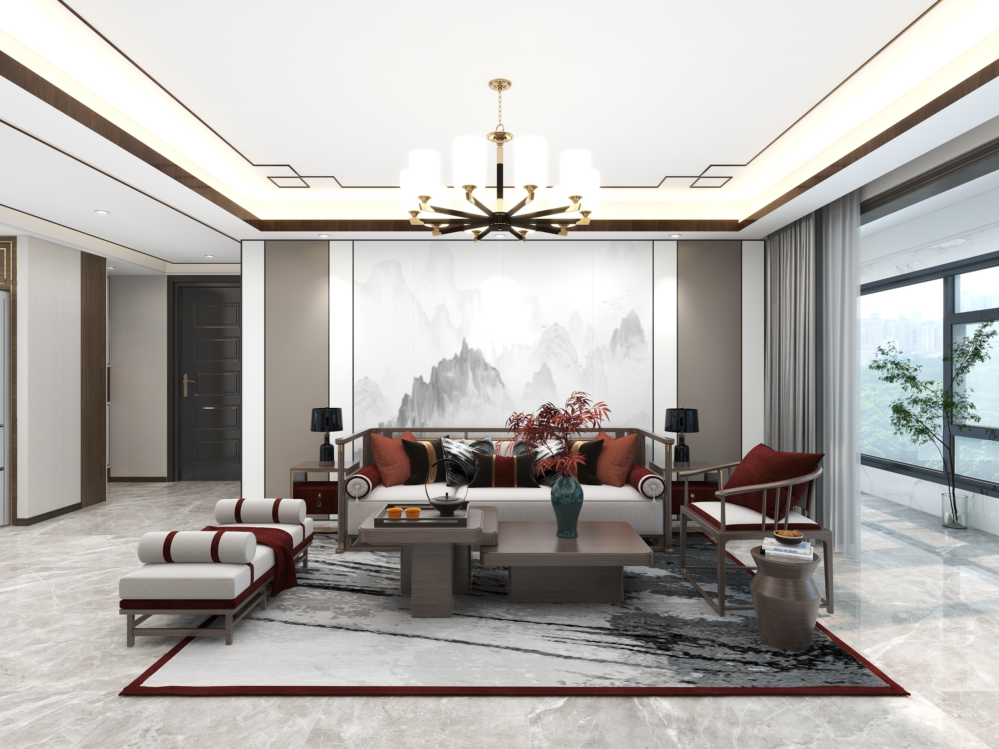 100元设计方案-198平米现代简约风格两居室装修效果图