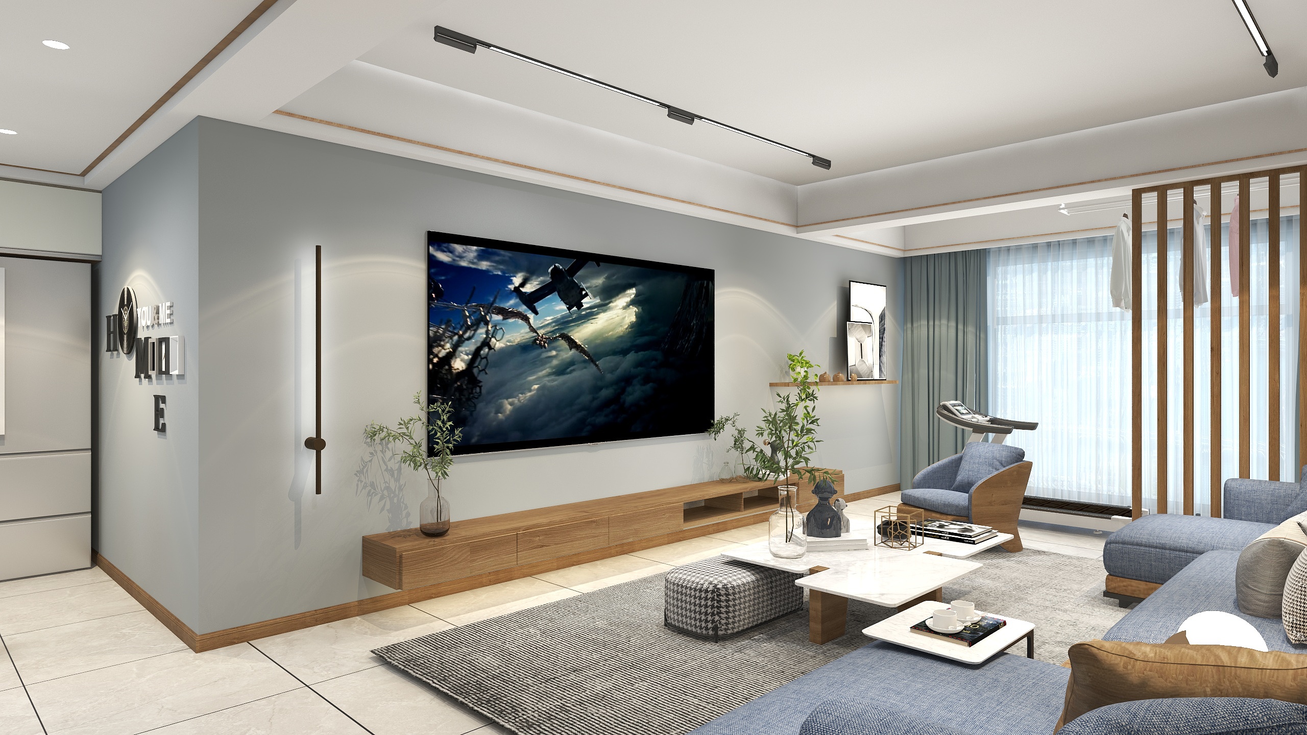 神马云在线-新天地原木风四房装修效果图