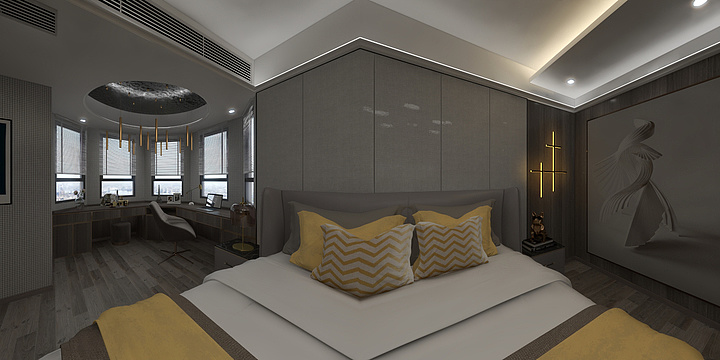 秋铭空间设计张文杰-170平现代四房-装修设计方案