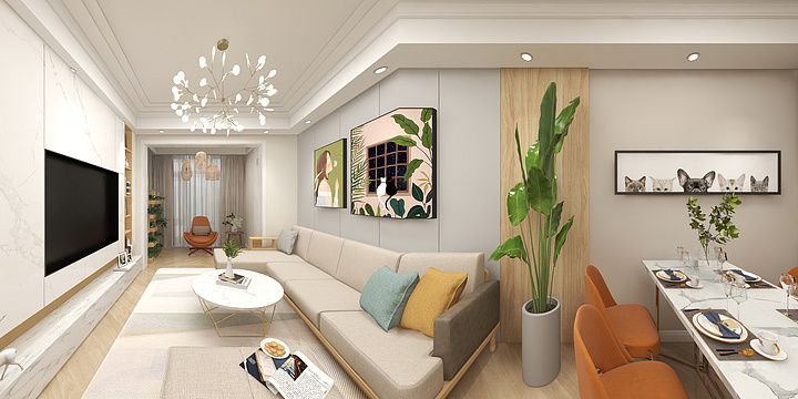 格尚装饰王东辉-德信海德公园83.00㎡A2’3室2厅1卫1厨-装修设计方案