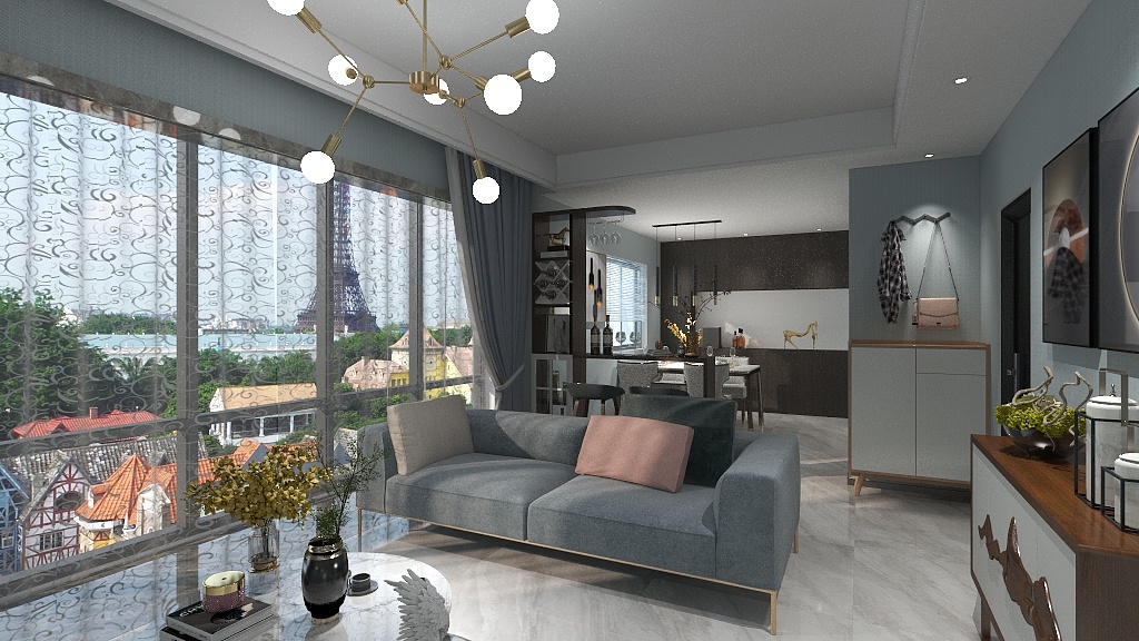 181****2411jEmI-瑞和园89.50㎡B户型3室2厅1卫-装修设计方案