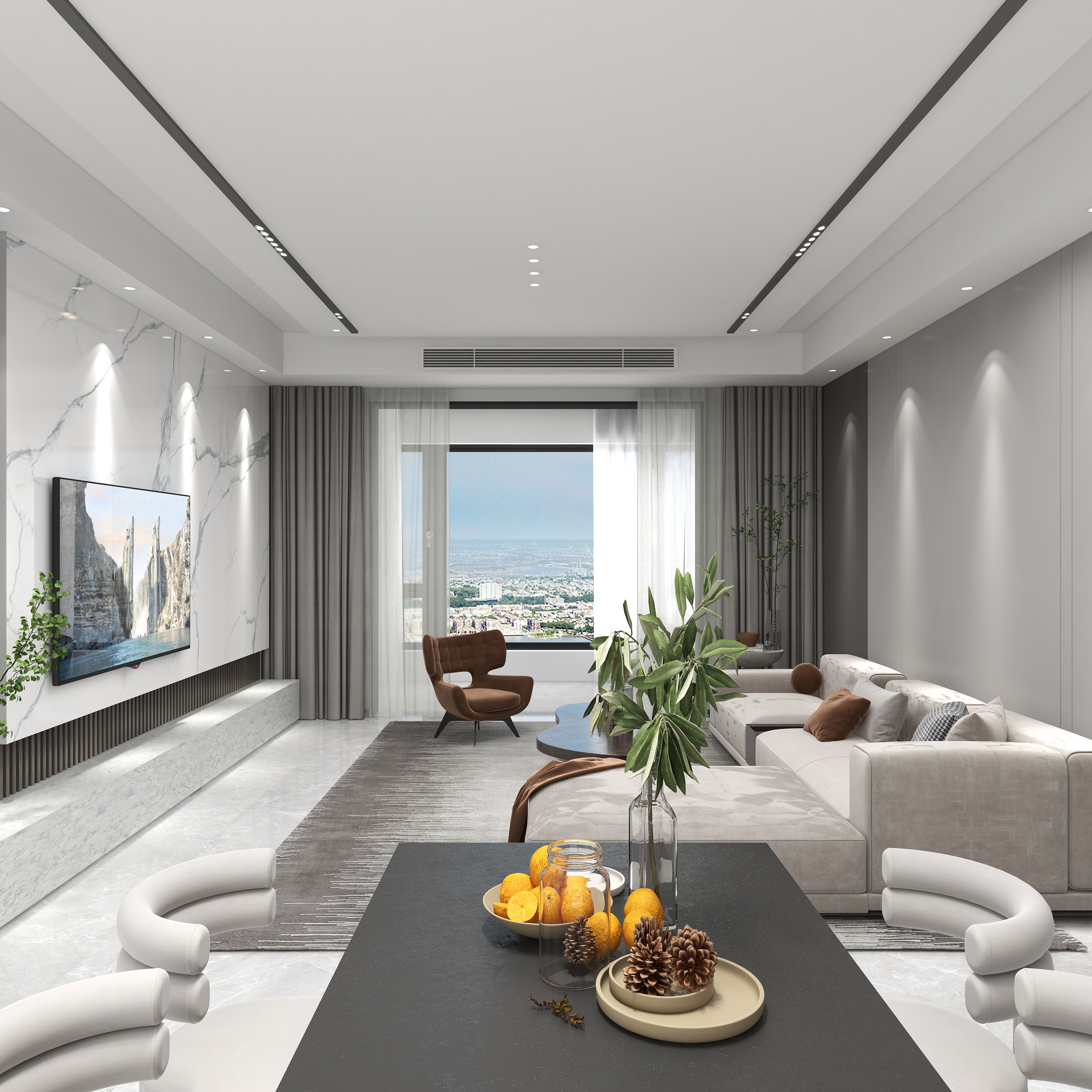 凡舍装饰13891301521-曦和中央公园-无主灯-装修设计方案