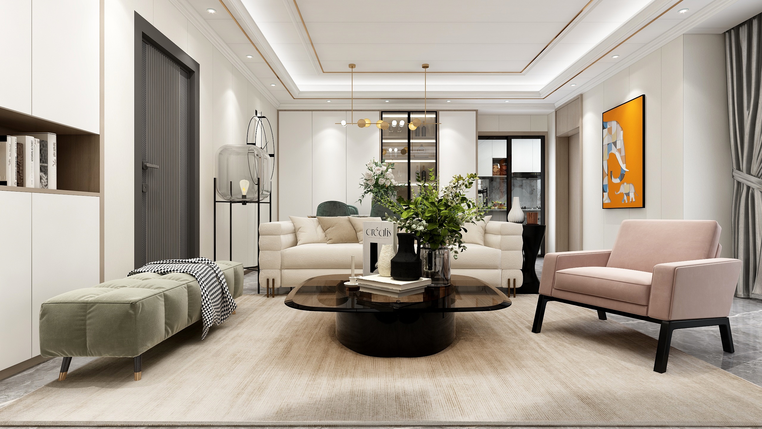 至简名设-文稳康-《广州大新大厦》125平现代轻奢|改四居室装修效果图