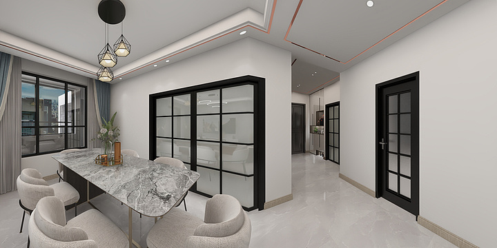 夜羽枫-莱茵小镇客餐厅-装修设计方案