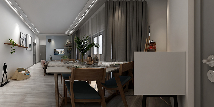 大山真-瑞和园89.50㎡B户型3室2厅1卫（客餐厅）-装修设计方案