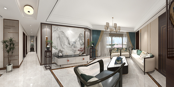 新空间装饰13573839338-青岛新中式-装修设计方案