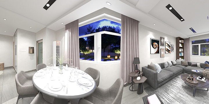 黑夜灯火-巴东韩府效果图.dwg-装修设计方案