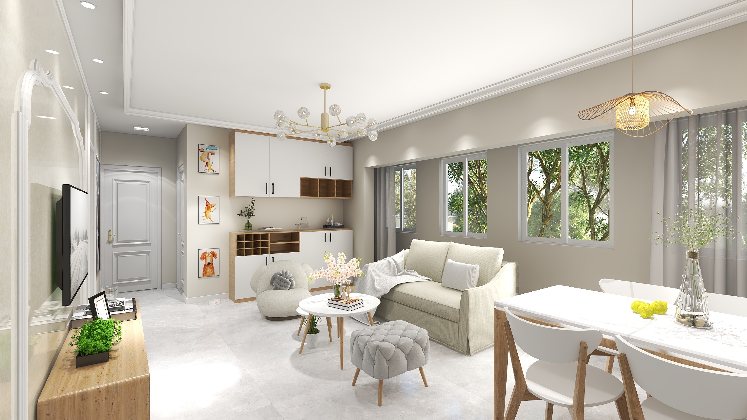 卓言装饰设计师W-瑞和园89.50㎡B户型3室2厅1卫-副本-装修设计方案