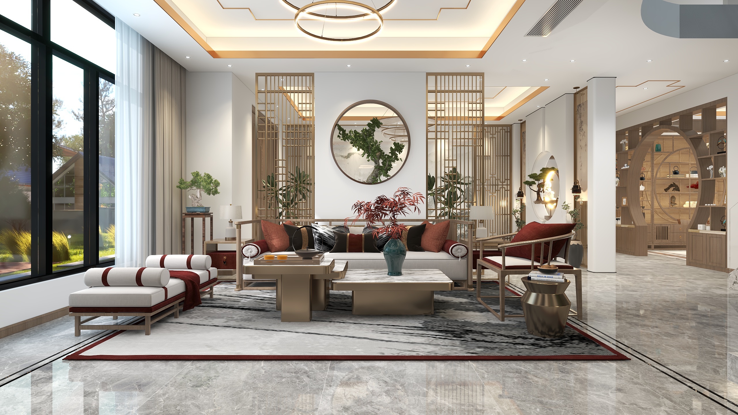 自由设计师-十二-《石方别墅》+500平三层新中式别墅装修效果图