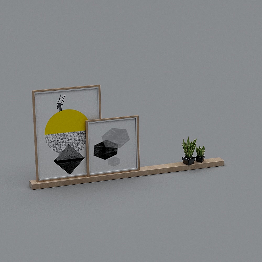 挂板（有饰品）3D模型