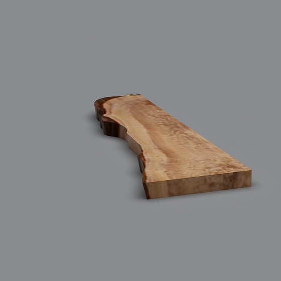 Rustic Log Shelves 3D Model in Brown