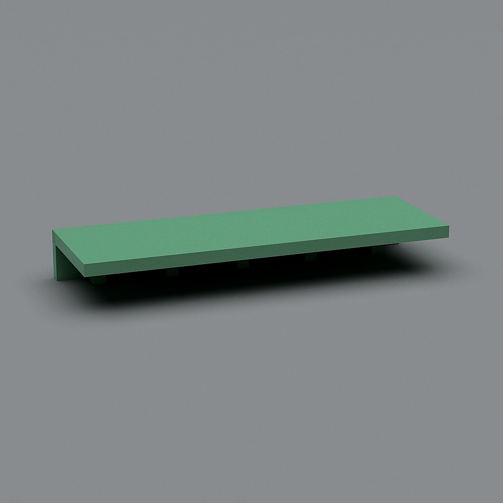 田园一字型挂钩搁板3D模型