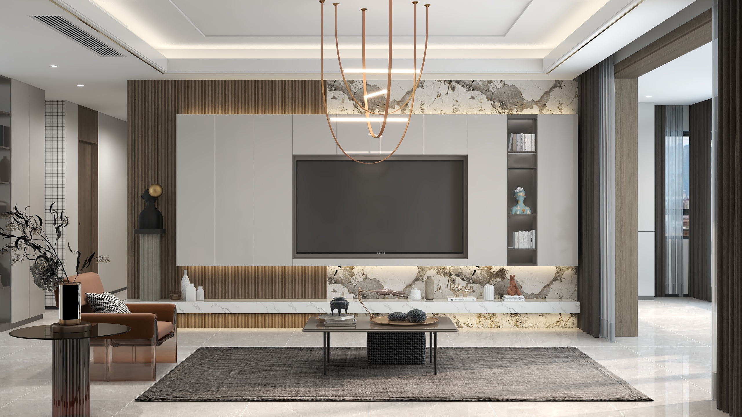 塑梧设计-【向北】-234方现代轻奢全屋设计装修效果图