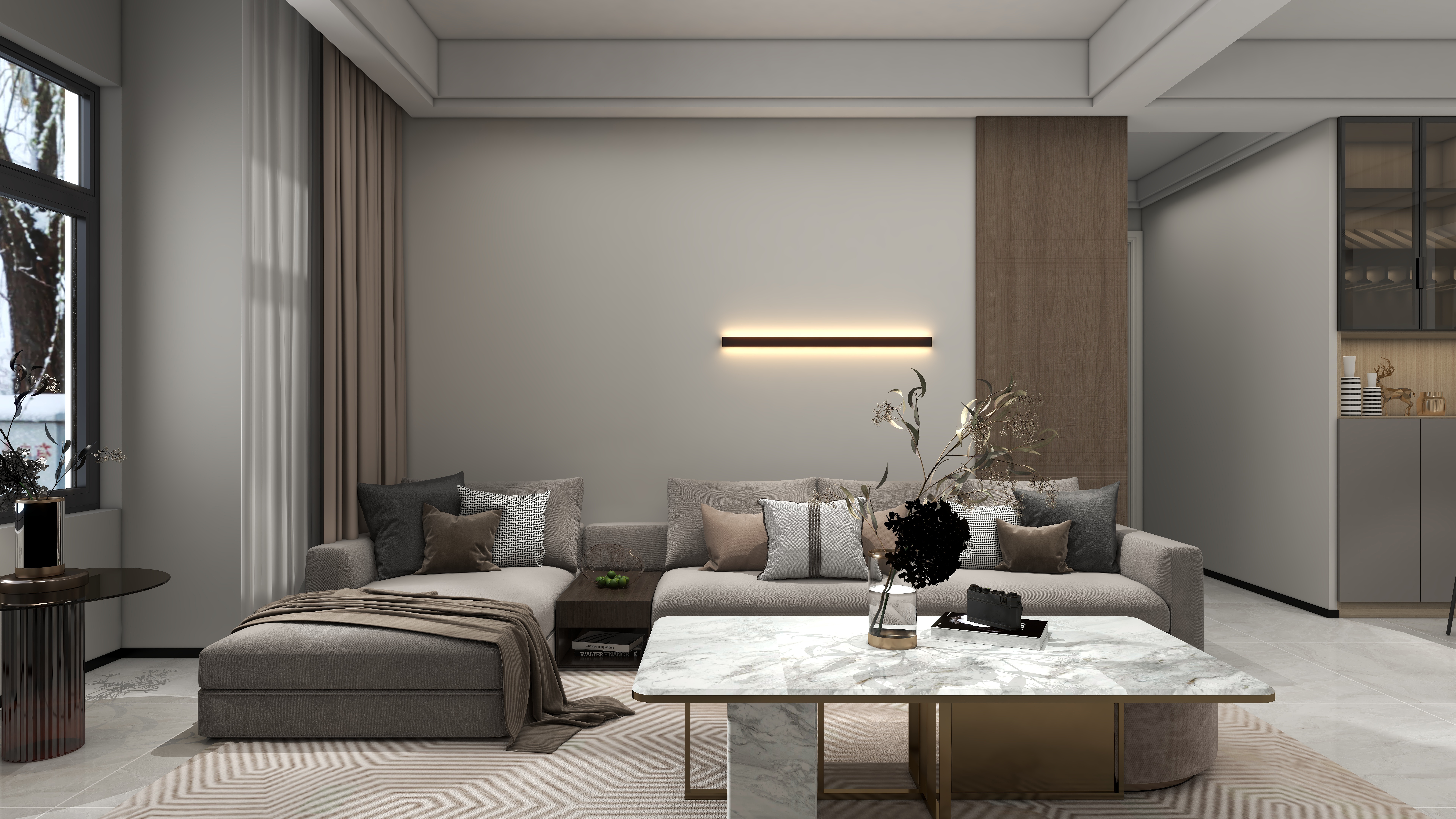 DESIGN丨W-133平三居华城名府--现代风-装修设计方案