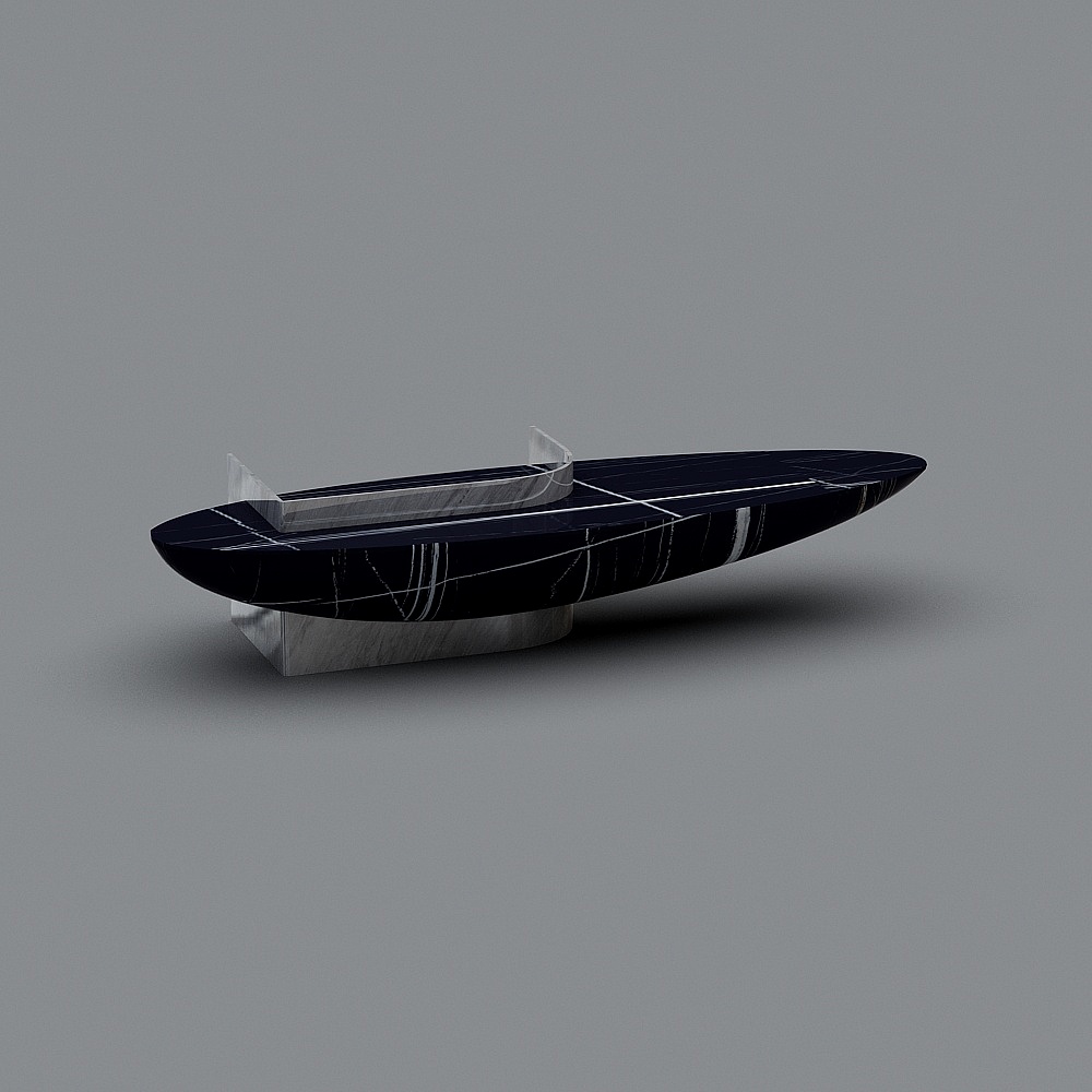 现代前台公司前台3D模型
