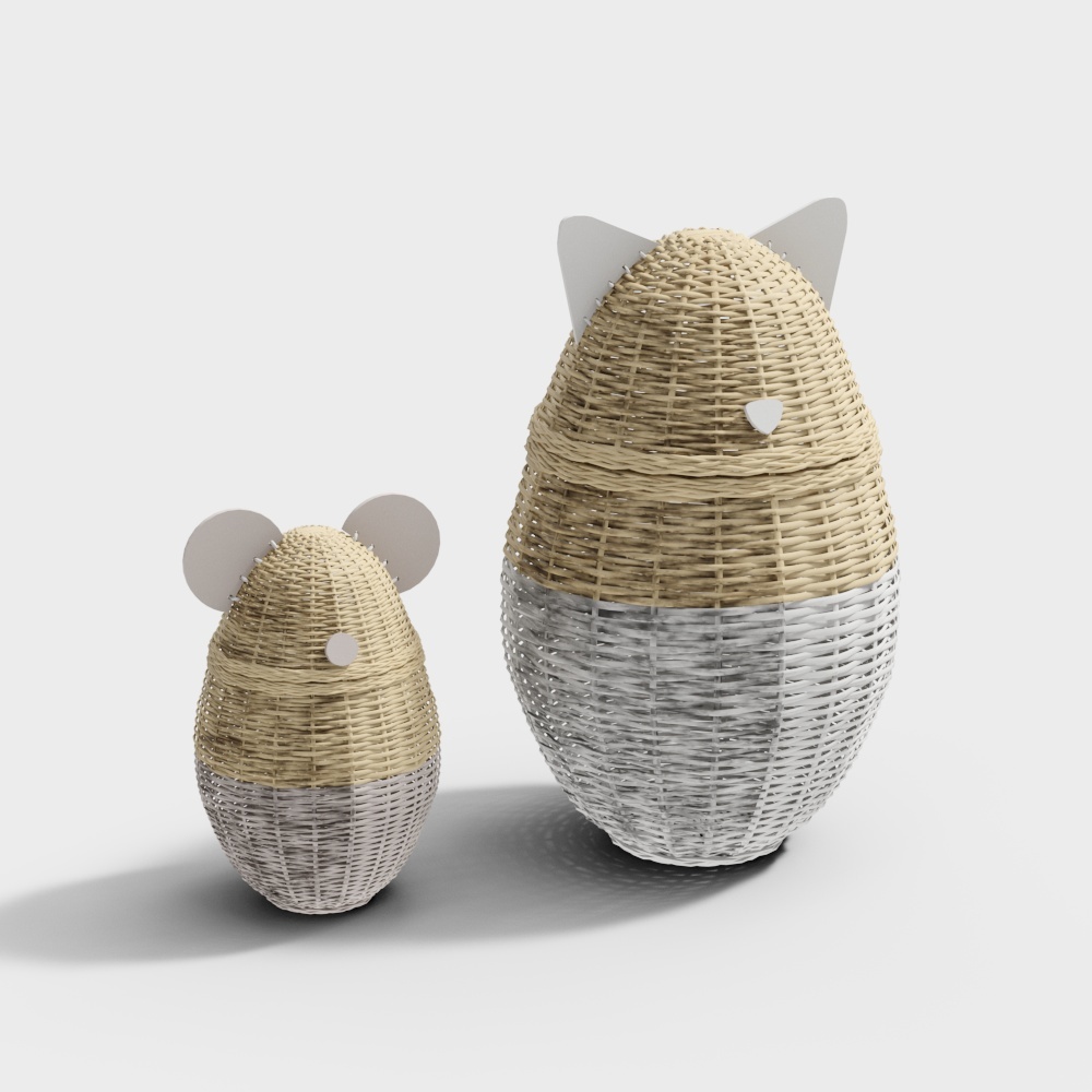 Cat and mouse wicker basket Bixitu & Fustta3D模型