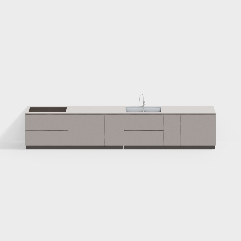 现代咖啡店甜品店-制作台3D模型
