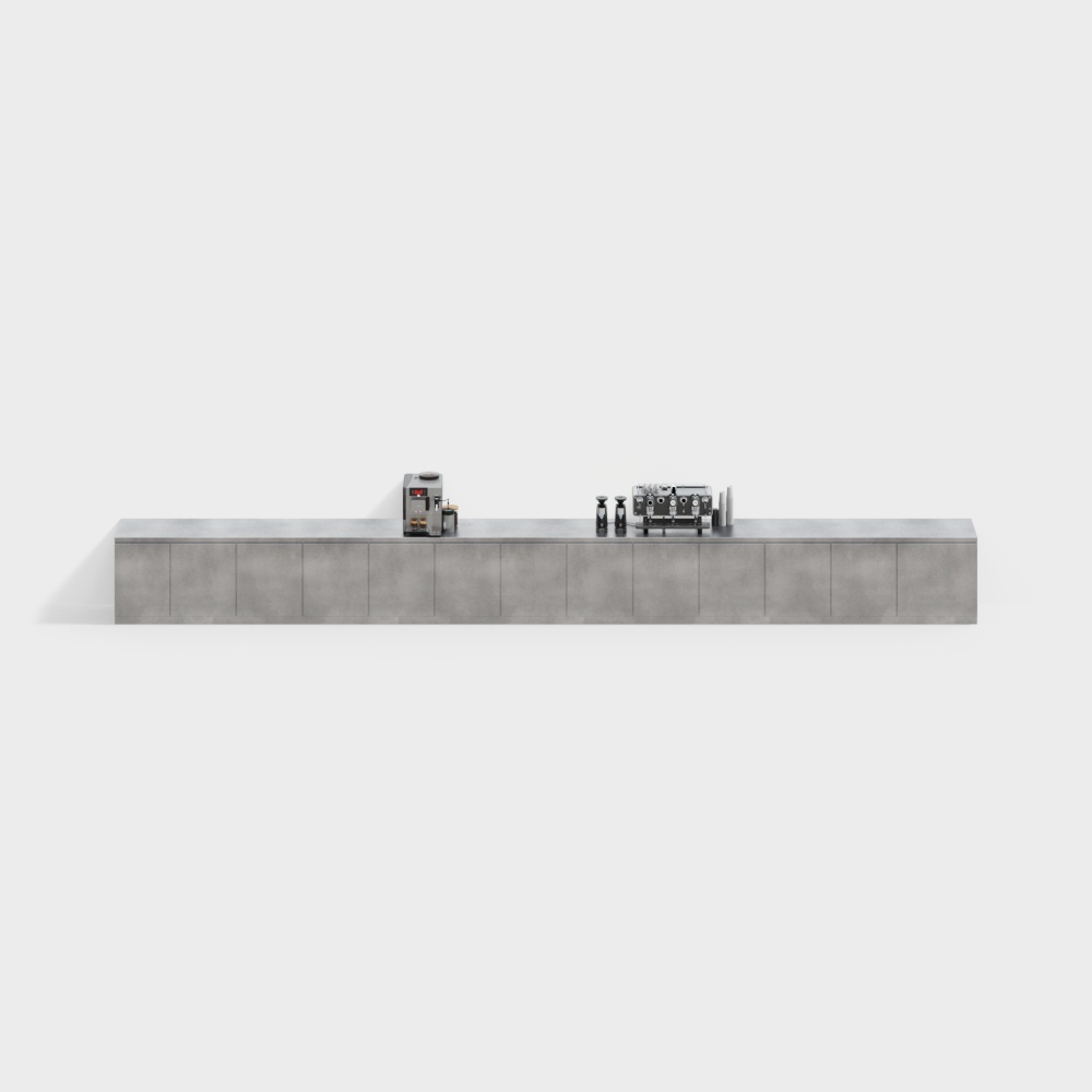 现代咖啡厅-制作台3D模型