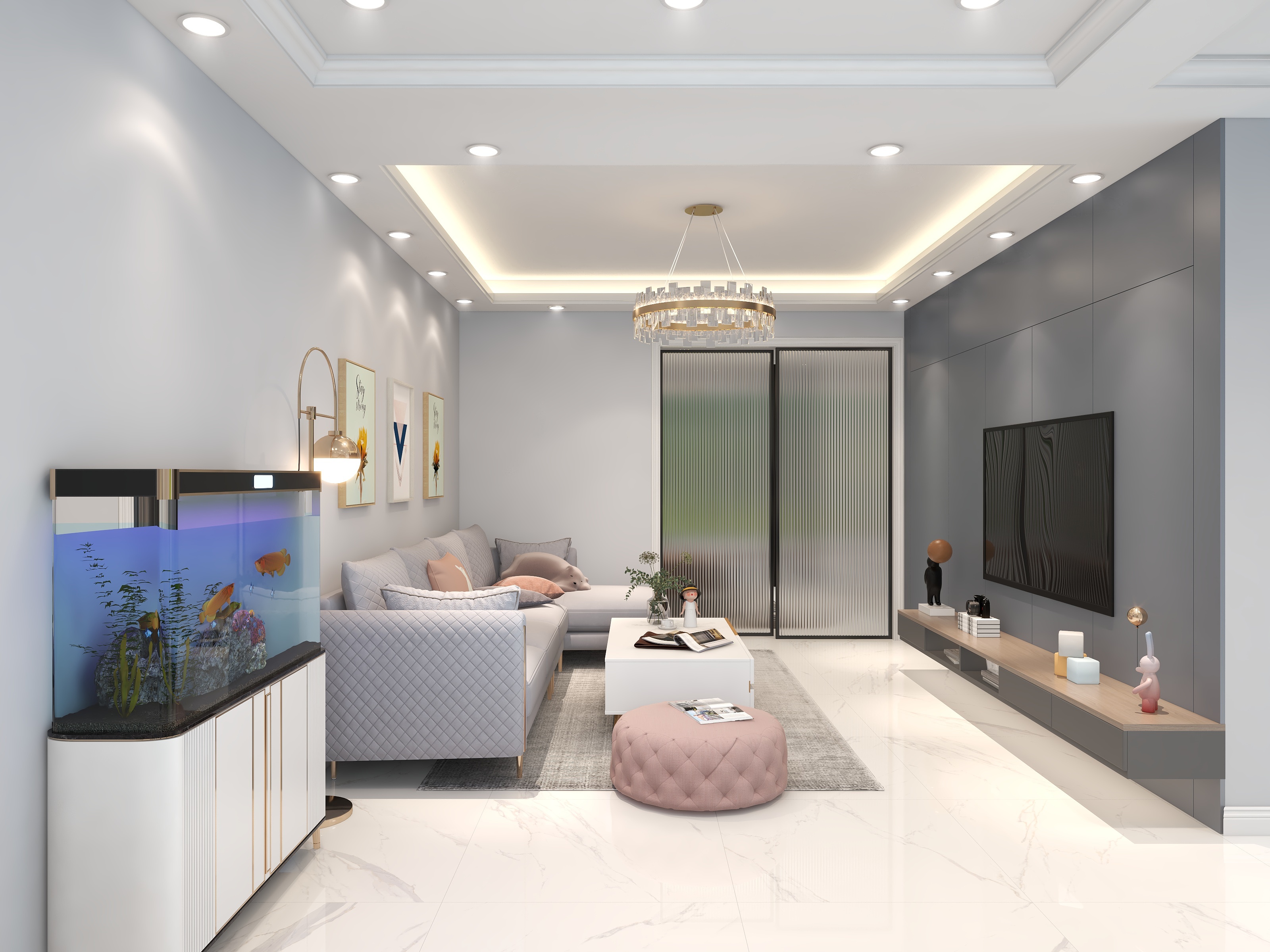 设计师同乐-110平米现代简约轻奢风格婚房设计装修效果图