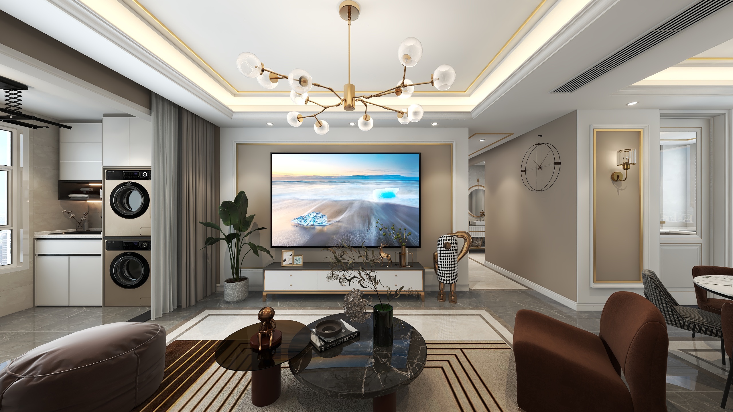 胖头鱼设计-白马公馆简欧轻奢三室装修效果图