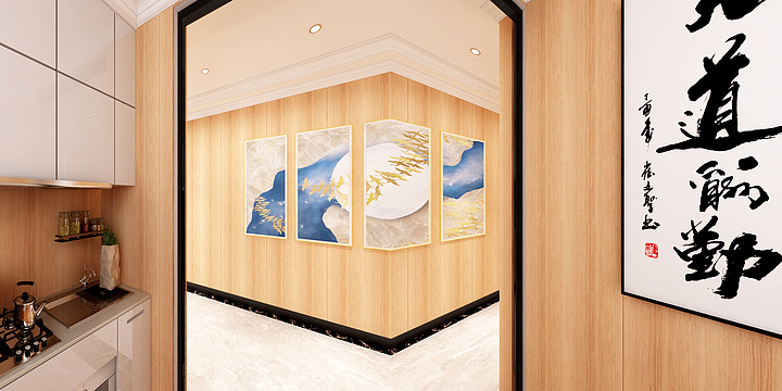 黄沐的设计-三四楼过道.dwg-装修设计方案