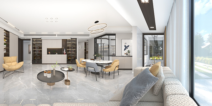 王通-220平方现代轻奢复试设计-装修设计方案