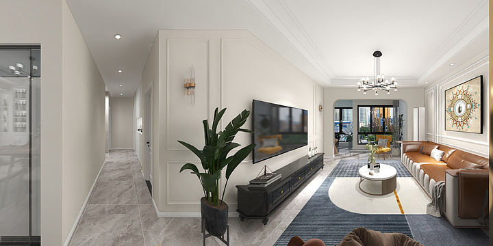 捷昇装饰-124方简美混搭全屋设计-装修设计方案