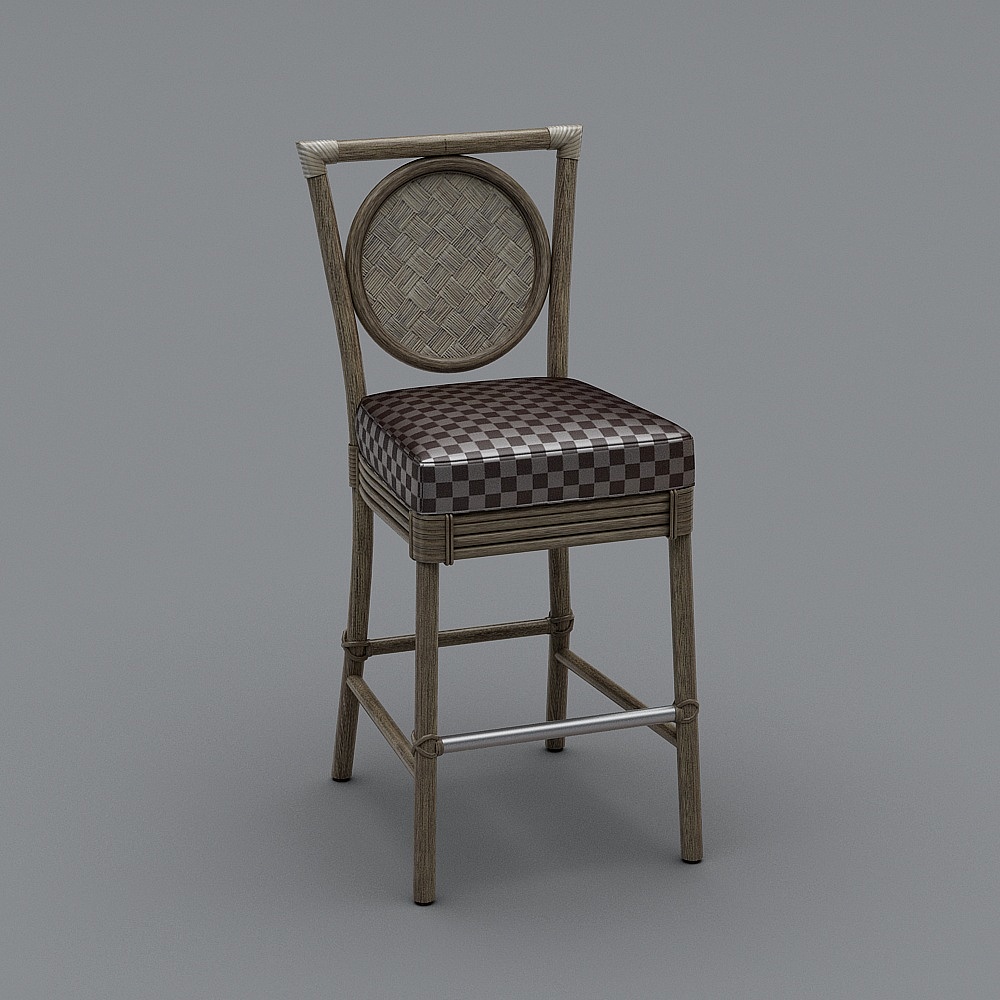 Salon_Barstool_O-322_McGuire Furniture Compan3D模型