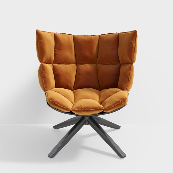 B&B Scandinavian Luxury Modern Contemporary Single Sofa,Seats & Sofas,Single Sofa,Brown+Orange