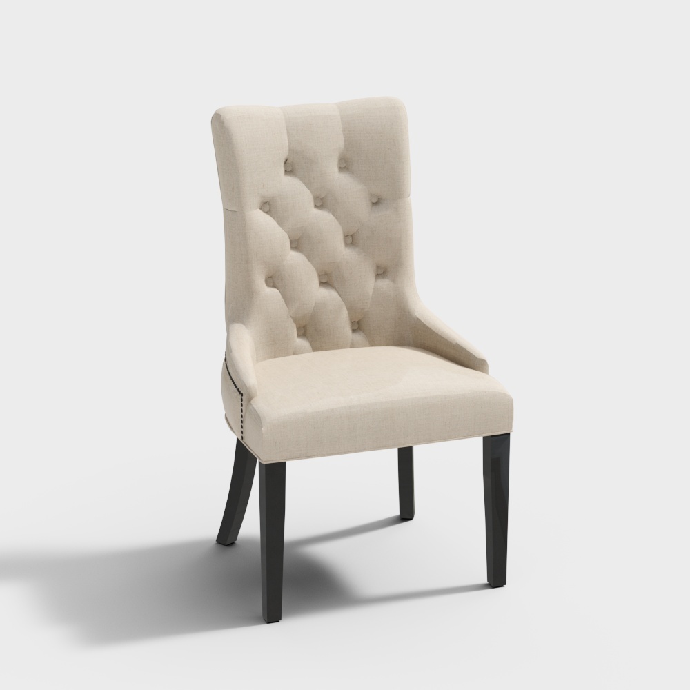 Jodie Tufted Nailhead Parsons 3D模型
