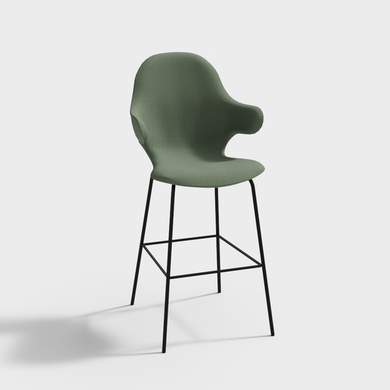 European Black Bar Chair 3D Model for Stylish Bars