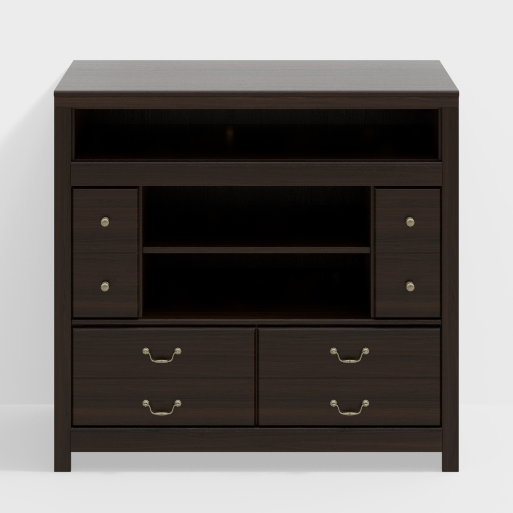 Ashley Quinden Media Chest wFireplace Option3D模型
