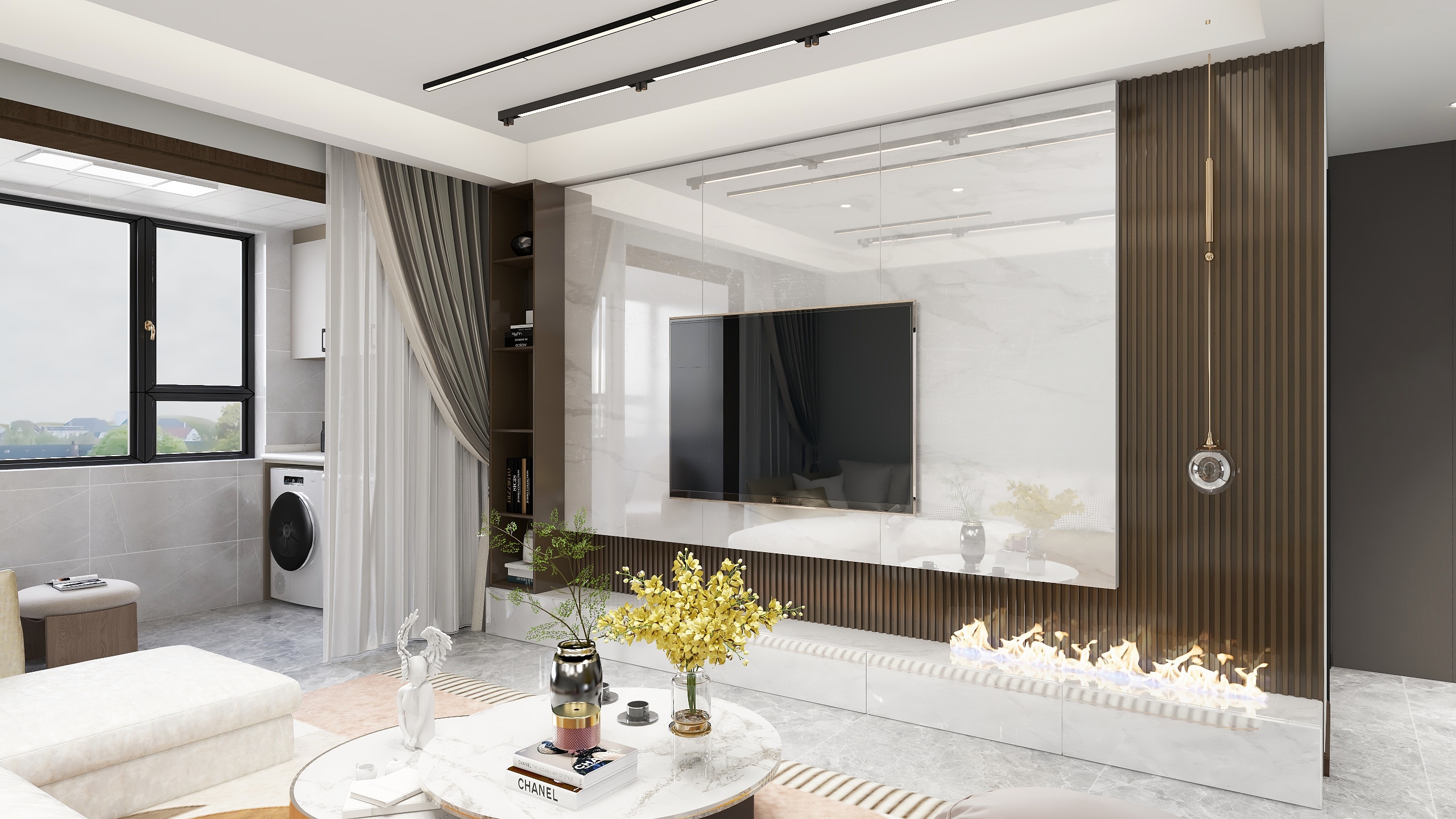 咸阳设计师-轻奢无主灯风-【106平米三室两厅】装修效果图