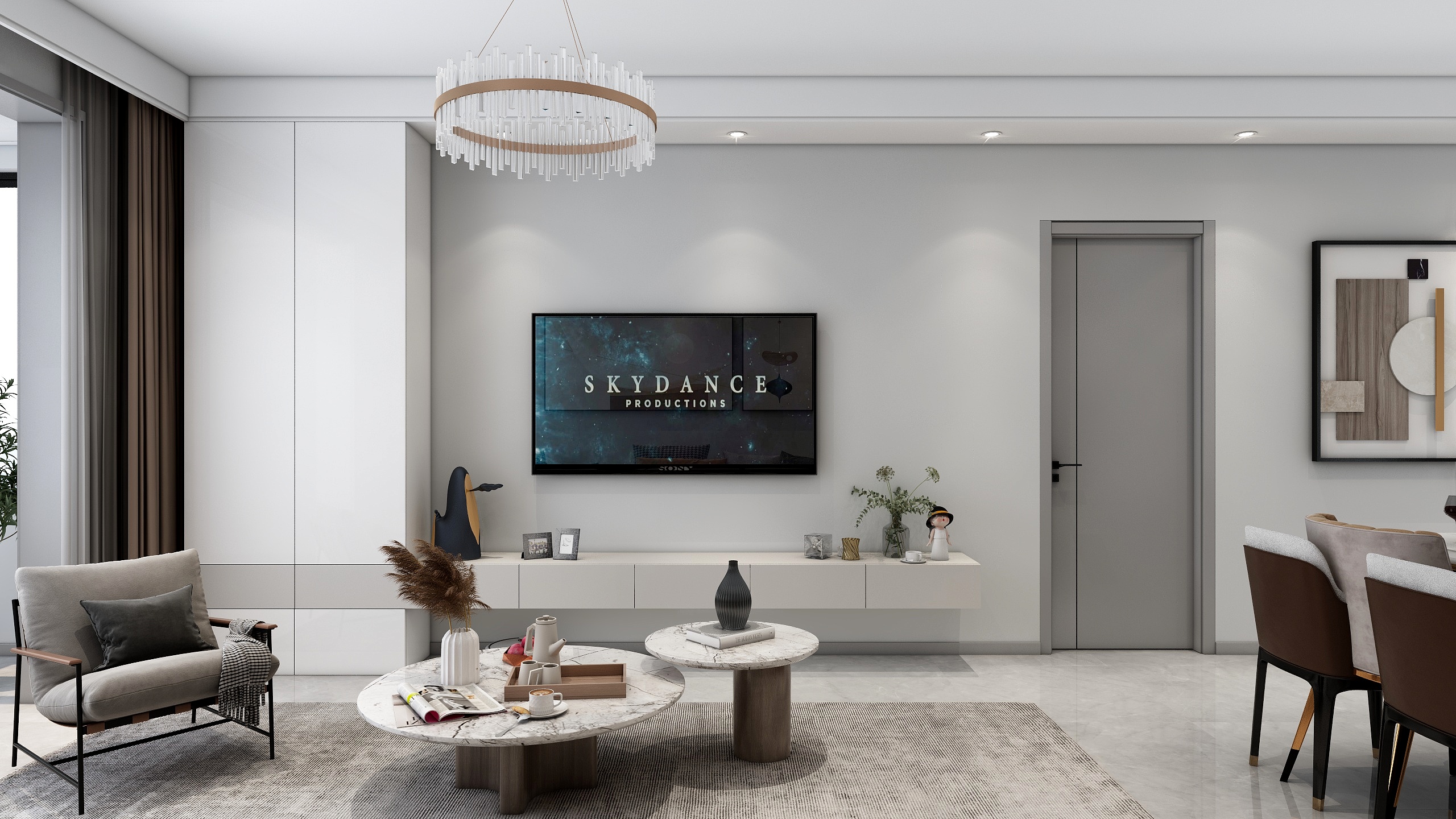 通卡洛-三室一厅-现代简约-装修设计方案