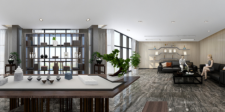 美居空间设计-冯丈村总经理室-装修设计方案