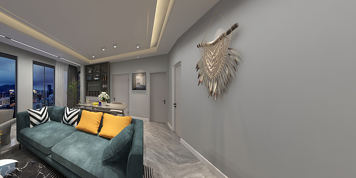 设计大辉-瑞和园89.50㎡B户型3室2厅1卫-装修设计方案