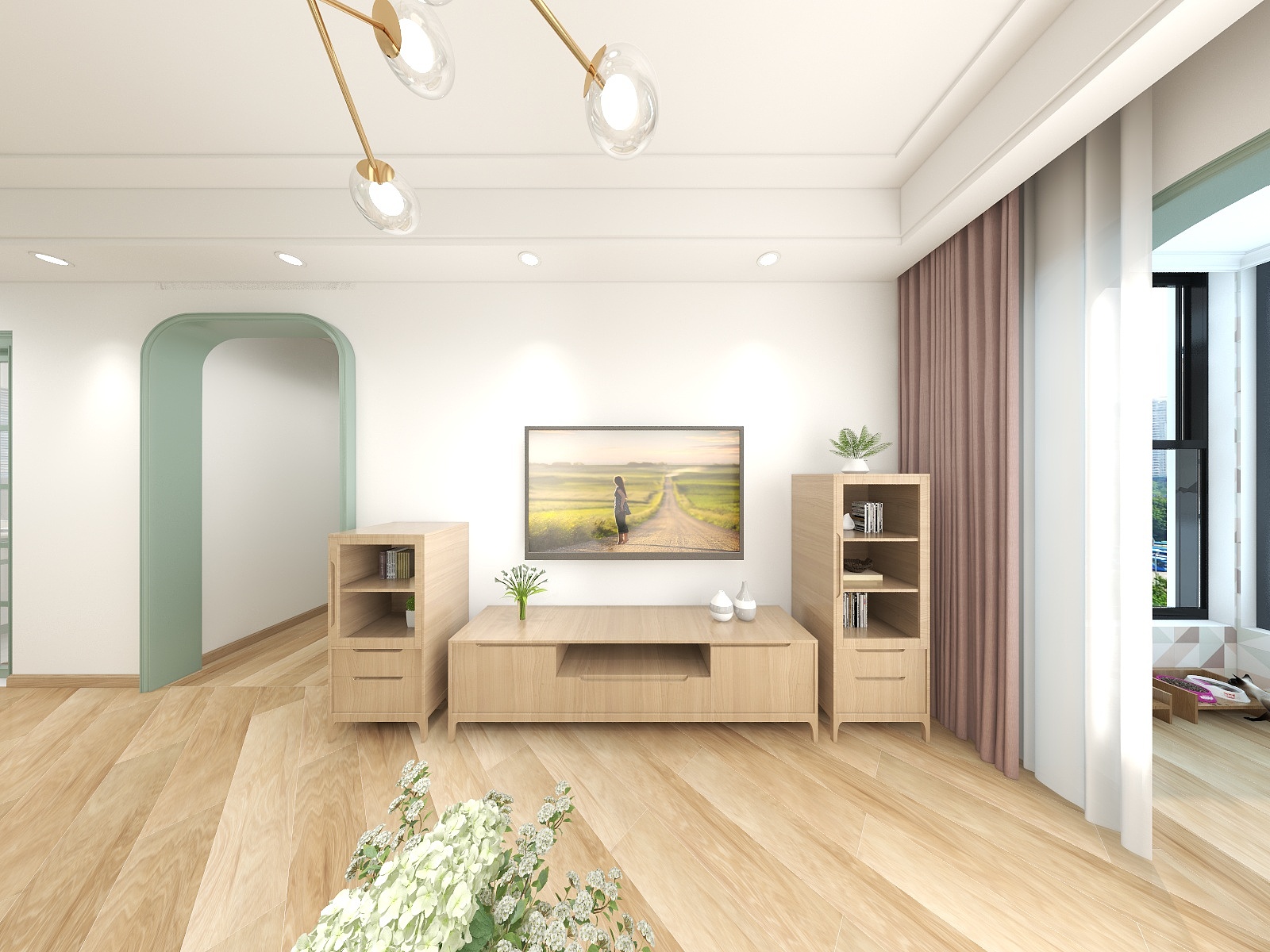 设计师星星stella-德信海德公园83.00㎡A2’3室2厅1卫1厨装修效果图