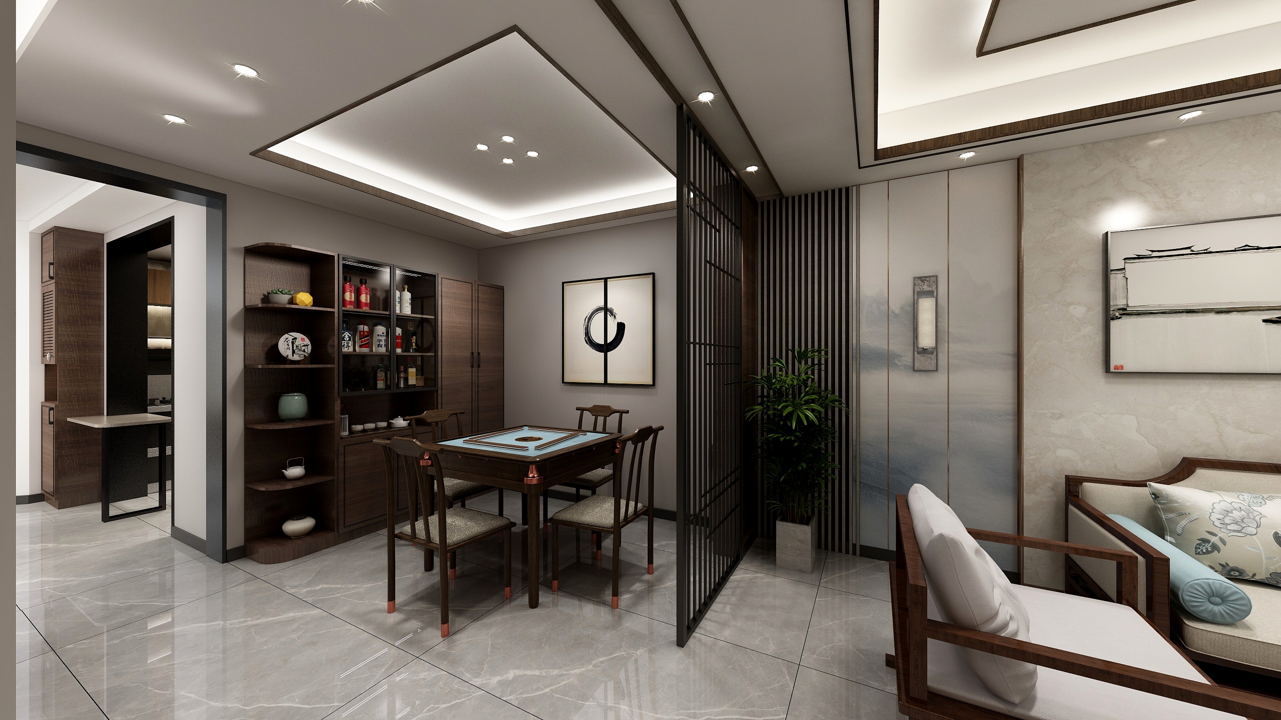 组合开关-空间爱琴海106㎡3室装修效果图