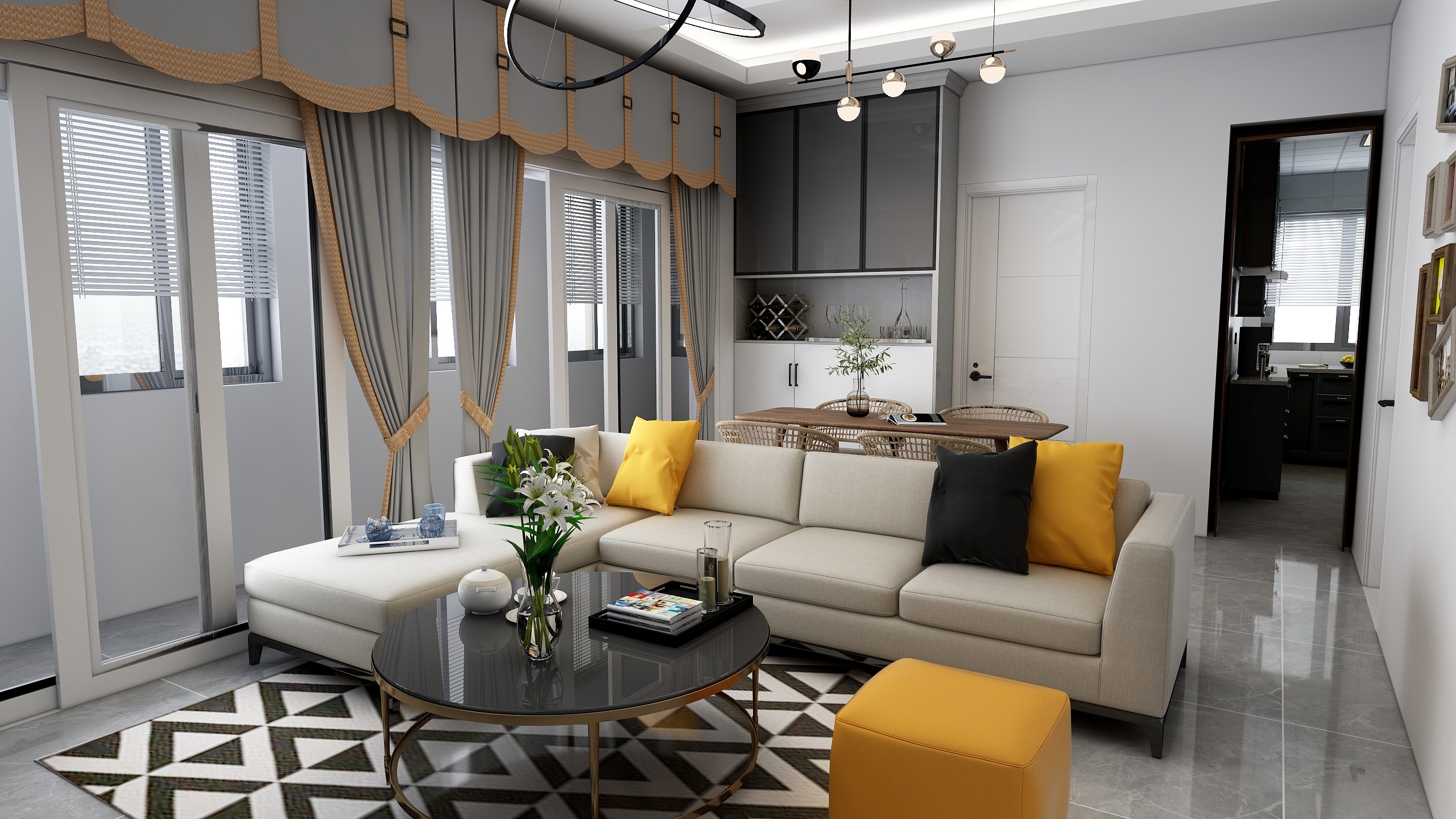 王工画图纸聊装修-瑞和园89.50㎡B户型3室2厅1卫装修效果图