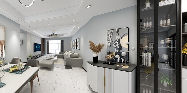 射洪~维文-108平三室现代简约-装修设计方案