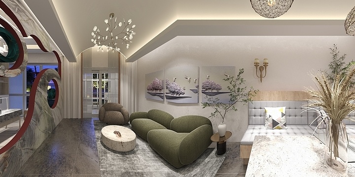 屋内观景-德信海德公园83.00㎡A2’3室2厅1卫1厨-装修设计方案