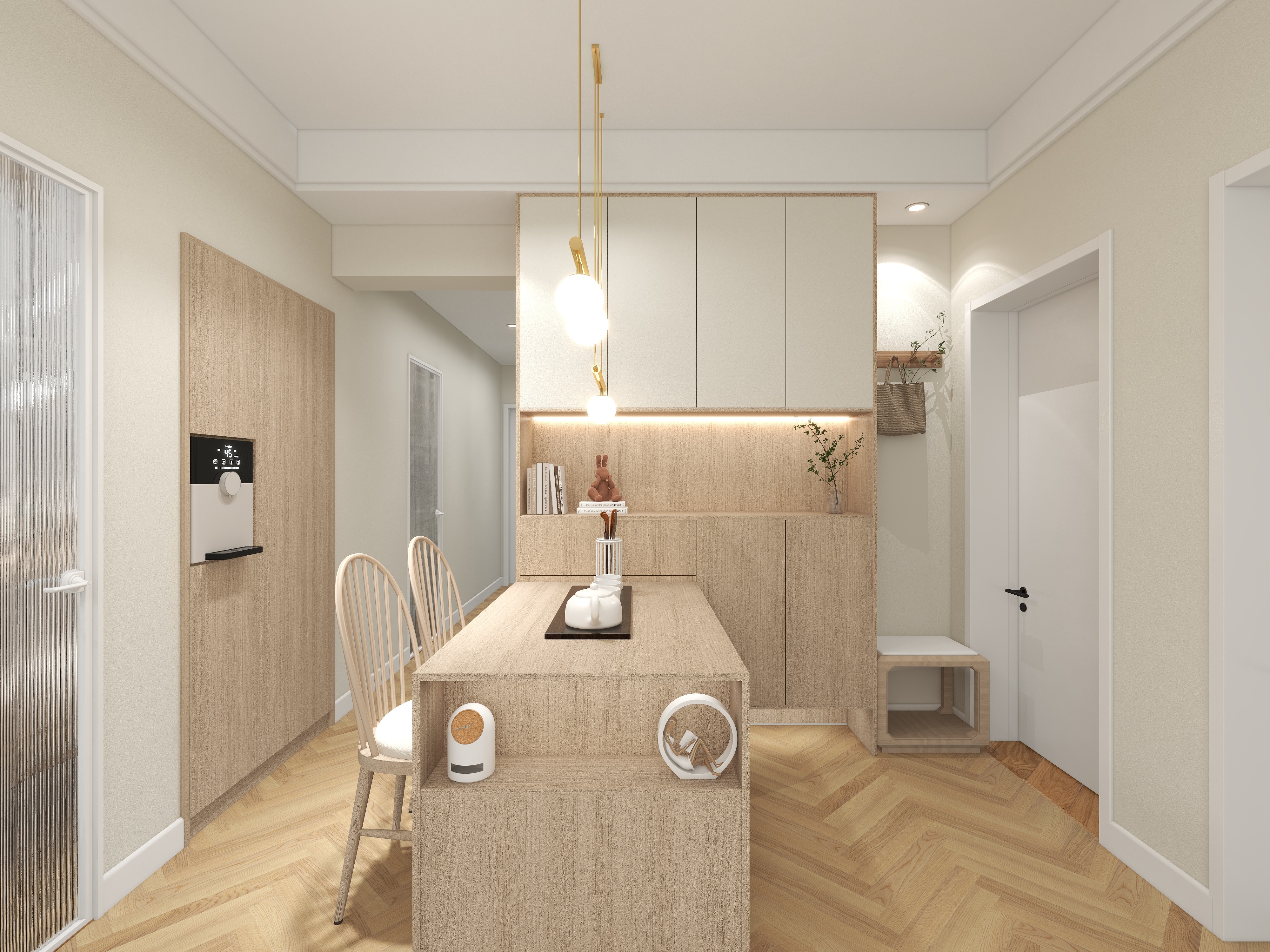 陈辉-68平方奶油风两居装修效果图